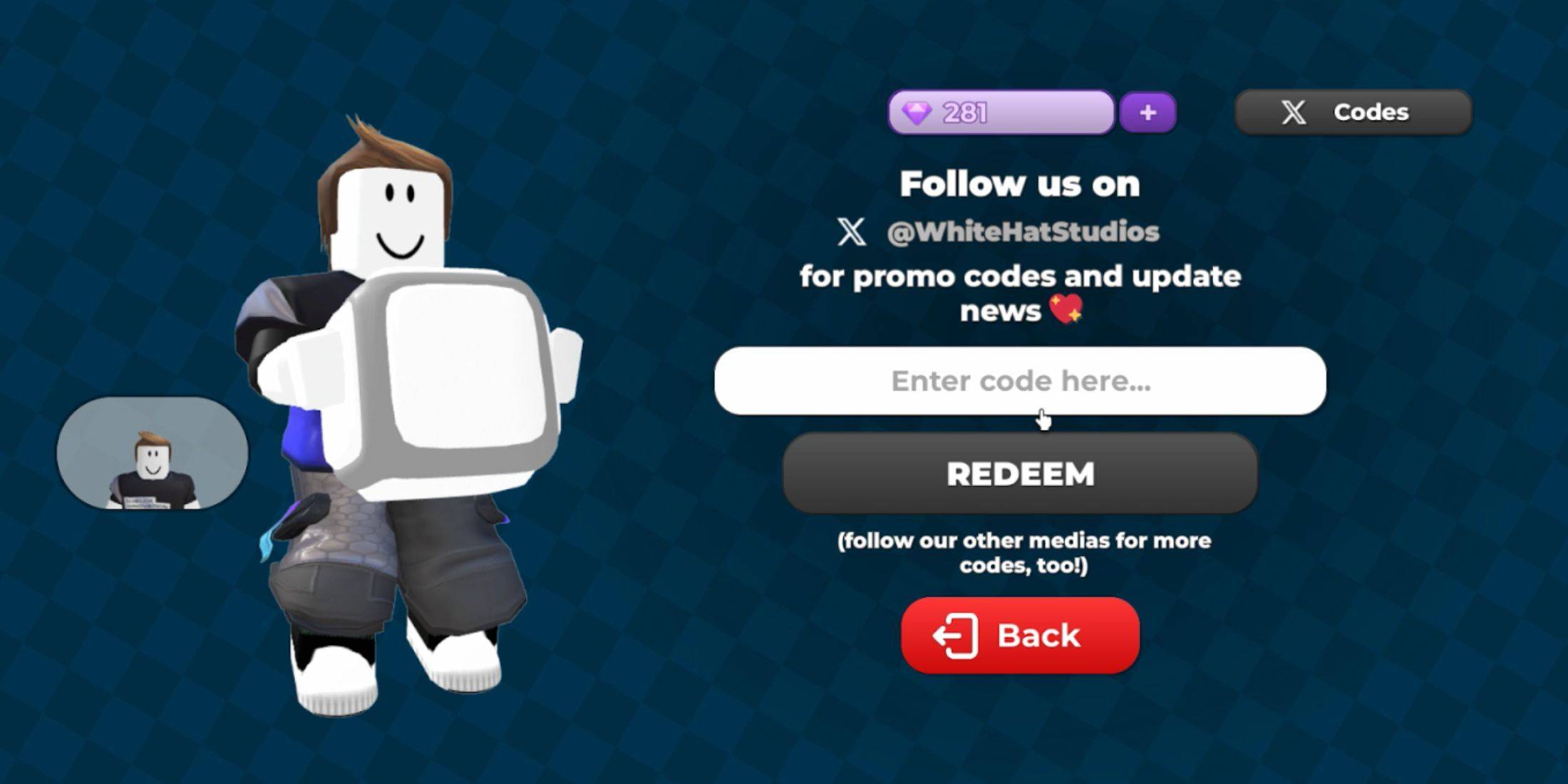 Redeeming Codes in Roblox Party