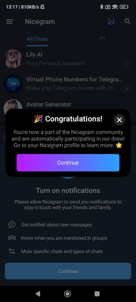 Nicegram: AI Chat for Telegram Tangkapan skrin 0