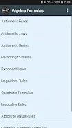 Math Formulas Algebra Screenshot 0