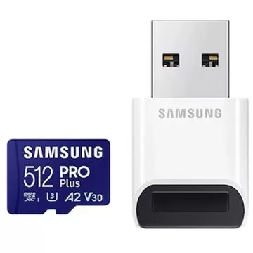 512 GB Samsung Pro Plus Micro SDXC -Karte mit USB -Adapter jetzt 29,99 USD