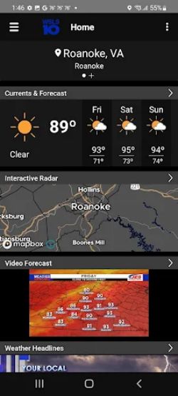 WSLS 10 Roanoke Weather Tangkapan skrin 0