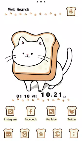 Cute Wallpaper Bread Cat Theme ภาพหน้าจอ 0