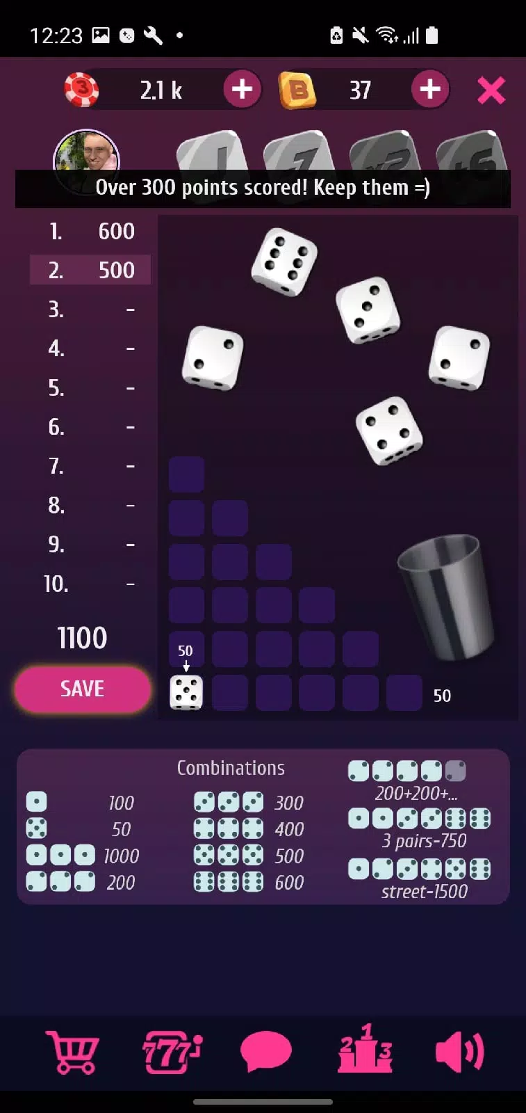 Farkle Pro - 10000 dice game 스크린샷 1