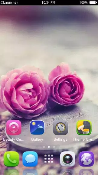 Pink Roses Theme C Launcher স্ক্রিনশট 2