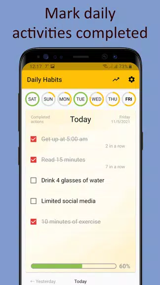 Daily activities tracker Capture d'écran 0