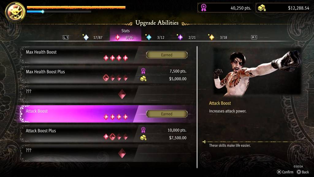 De aanval boost upgrade voor Goro in Like a Dragon: Pirate Yakuza in Hawaii