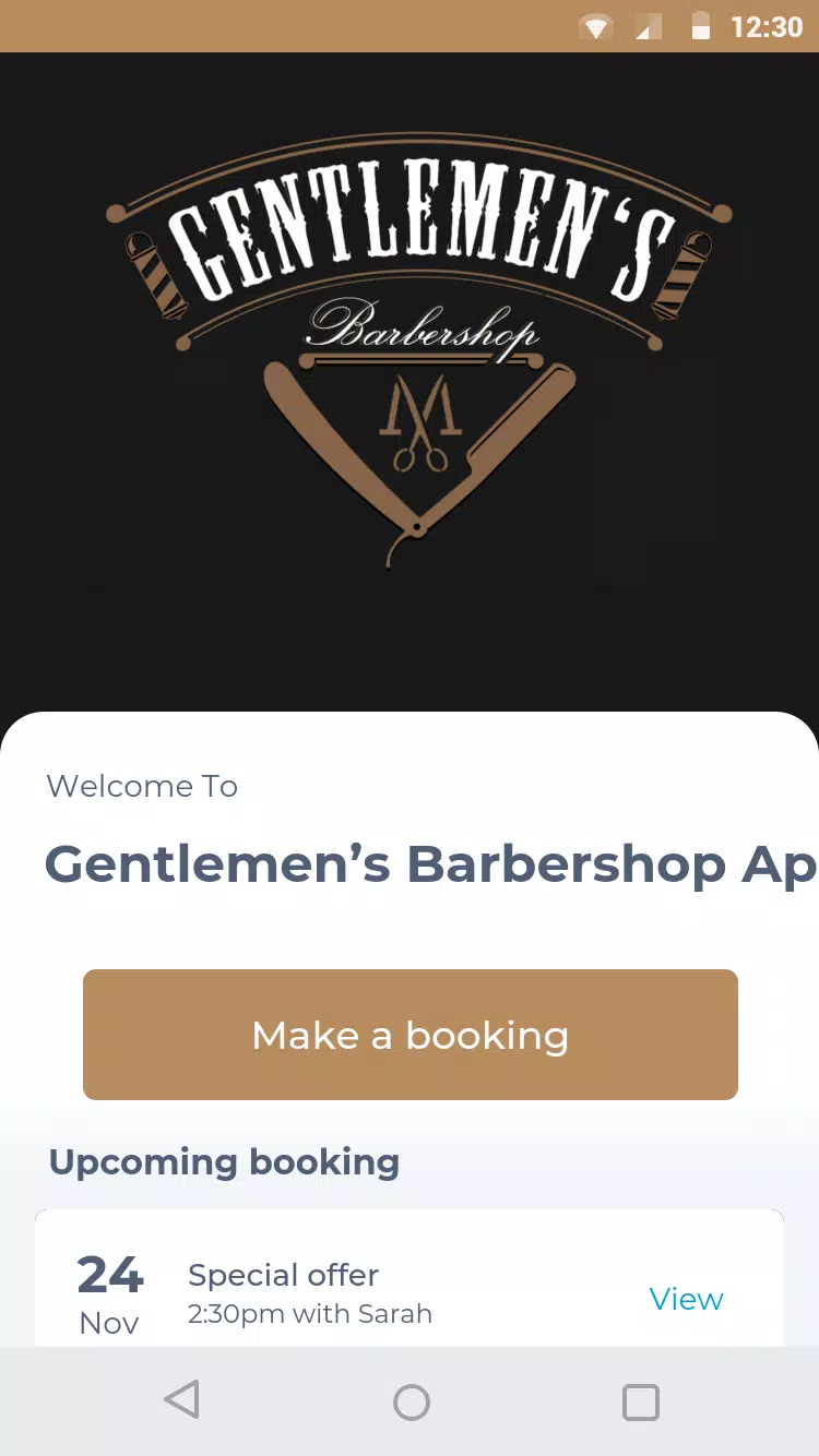 Gentlemen’s Barbershop App Screenshot 0