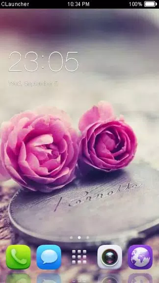 Pink Roses Theme C Launcher স্ক্রিনশট 0