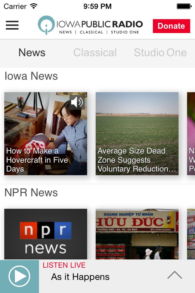 Iowa Public Radio App Ảnh chụp màn hình 1