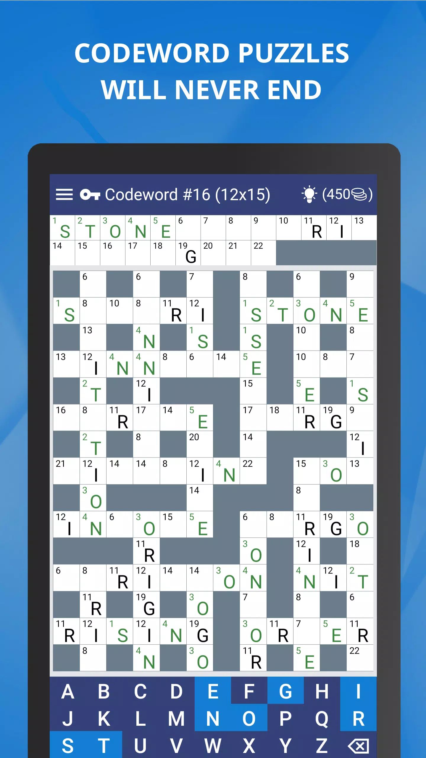Keywords — Codeword Puzzle Tangkapan skrin 1
