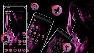 Dark Girl Launcher Theme Captura de pantalla 1