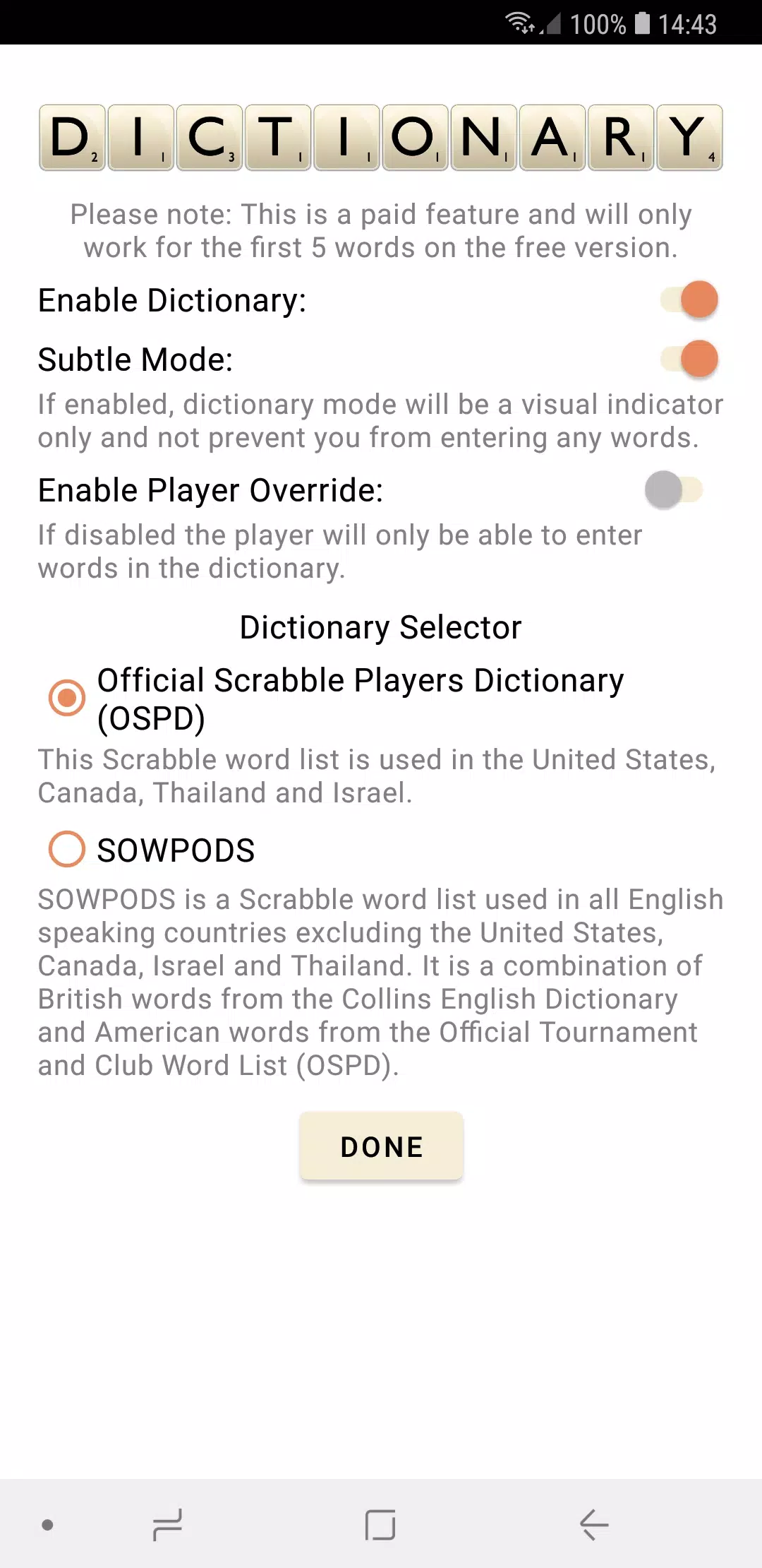 Scrabble Score Screenshot 2