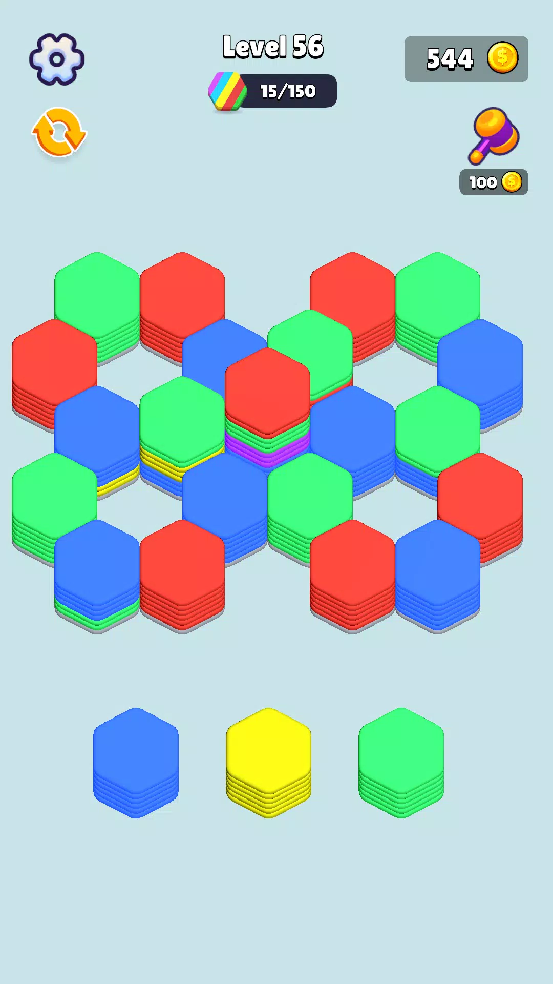 Stack Hexa Sort: Puzzle Match 스크린샷 1