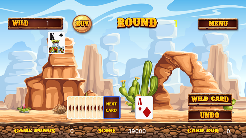 Wild West Tri Peaks Solitaire ภาพหน้าจอ 1