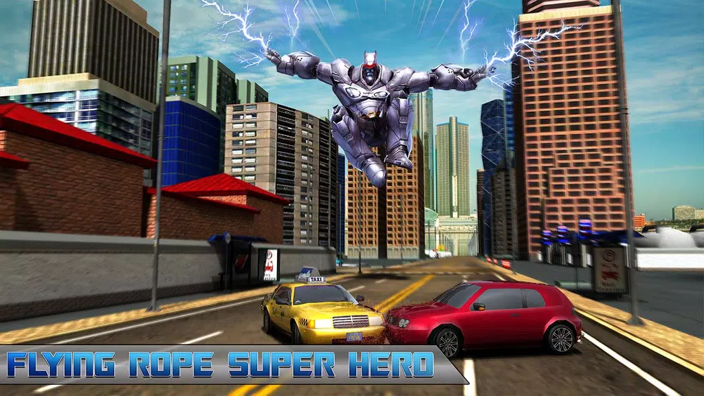 Flying Rope Hero Robot Fight Simulator スクリーンショット 0