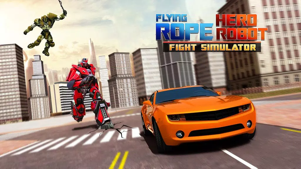 Flying Rope Hero Robot Fight Simulator ภาพหน้าจอ 1