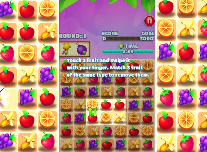 Juicy Fruit - Match 3 Fruit Captura de tela 1