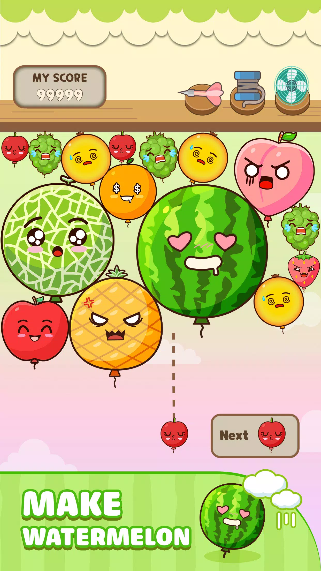 Melon Balloon: Fruit Merge Скриншот 2