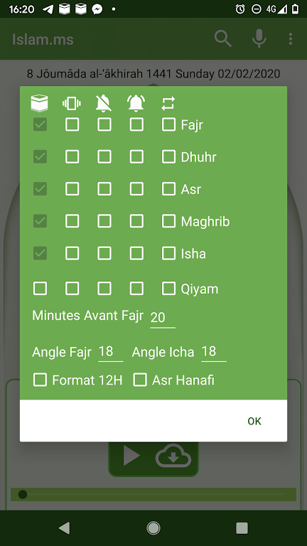 Schermata Islam.ms Prayer Times & Qiblah 3