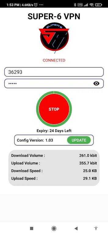 SUPER 6 VPN ภาพหน้าจอ 1