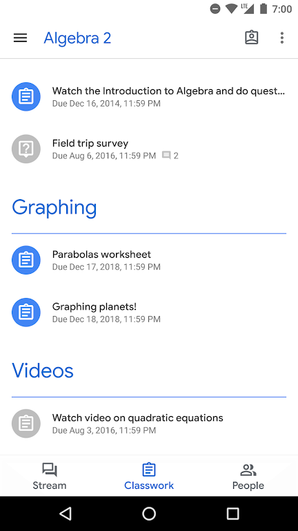 Google Classroom 스크린샷 1