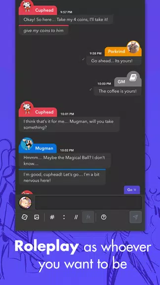 mRPG - Chat app to play RPGs ဖန်သားပြင်ဓာတ်ပုံ 1