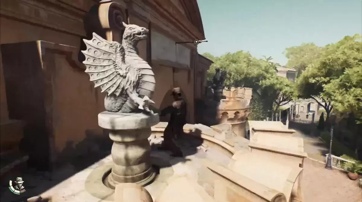 Indy rotating the Dragon Statue in the Fountain of Confession Puzzle in Indiana Jones and the Great Circle