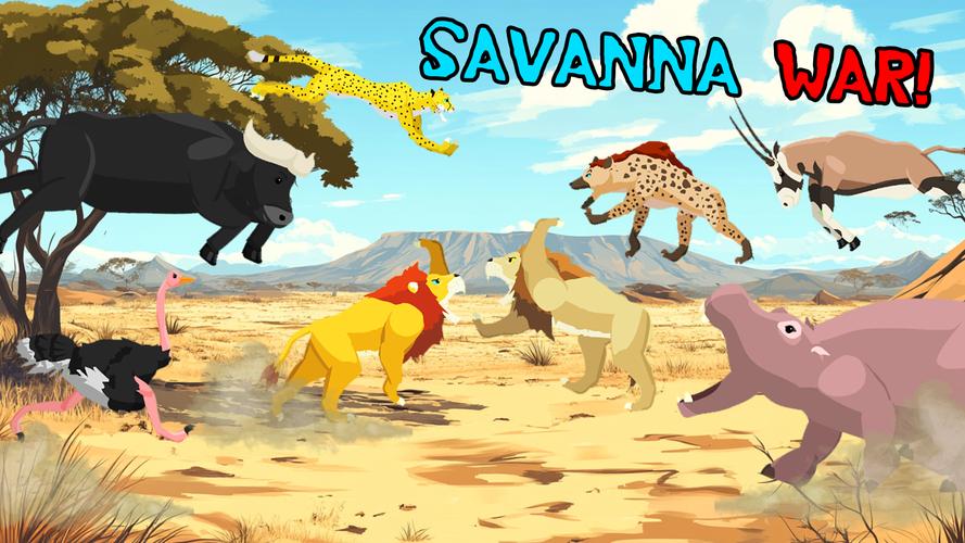 Lion Fights Savannah Animals應用截圖第0張