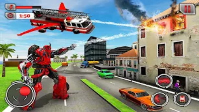 fire truck flying robot rescue Tangkapan skrin 2