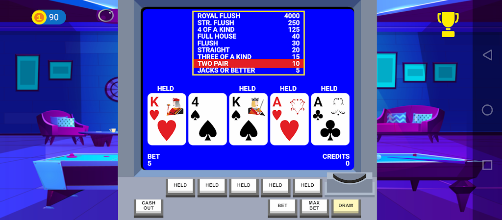 Video Poker Big Bet Capture d'écran 0