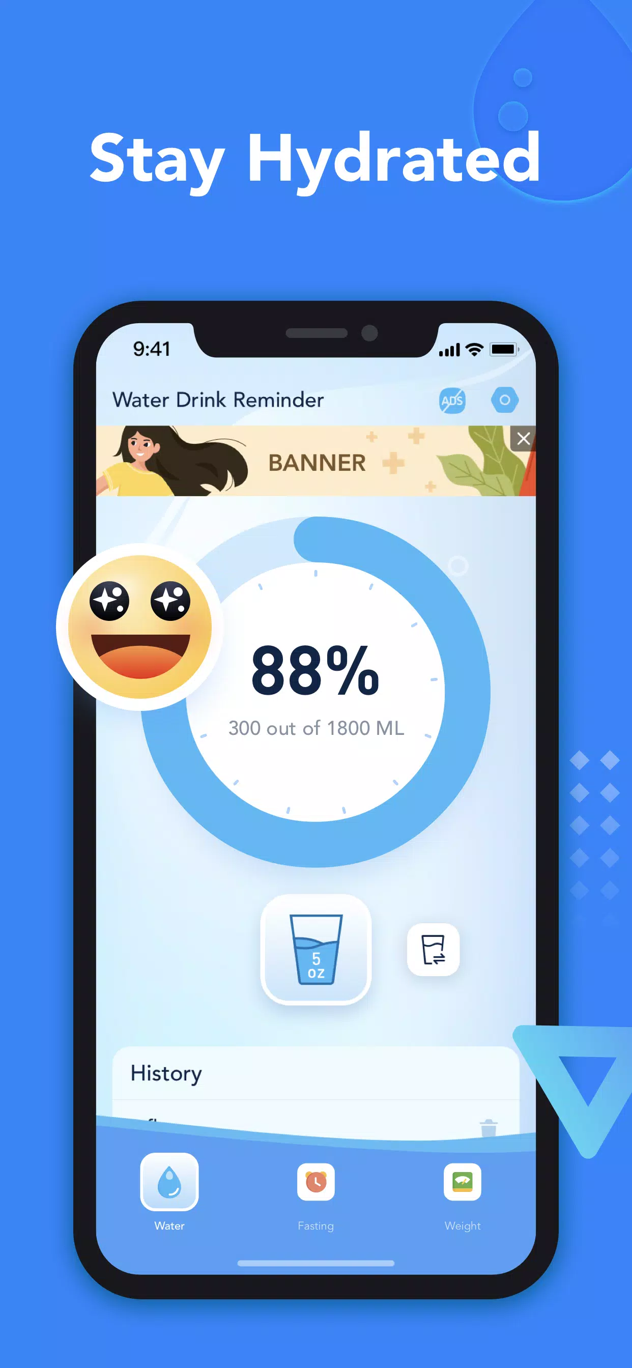 Drink Water & Fasting Tracker Schermafbeelding 0
