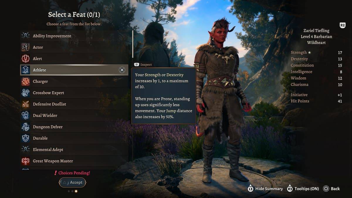 Obraz pokazujący bułkę barbarzyńcę i wyczyn sportowy w Baldur's Gate 3 (BG3), w ramach artykułu o najlepszych wynikach do wyboru dla klasy.