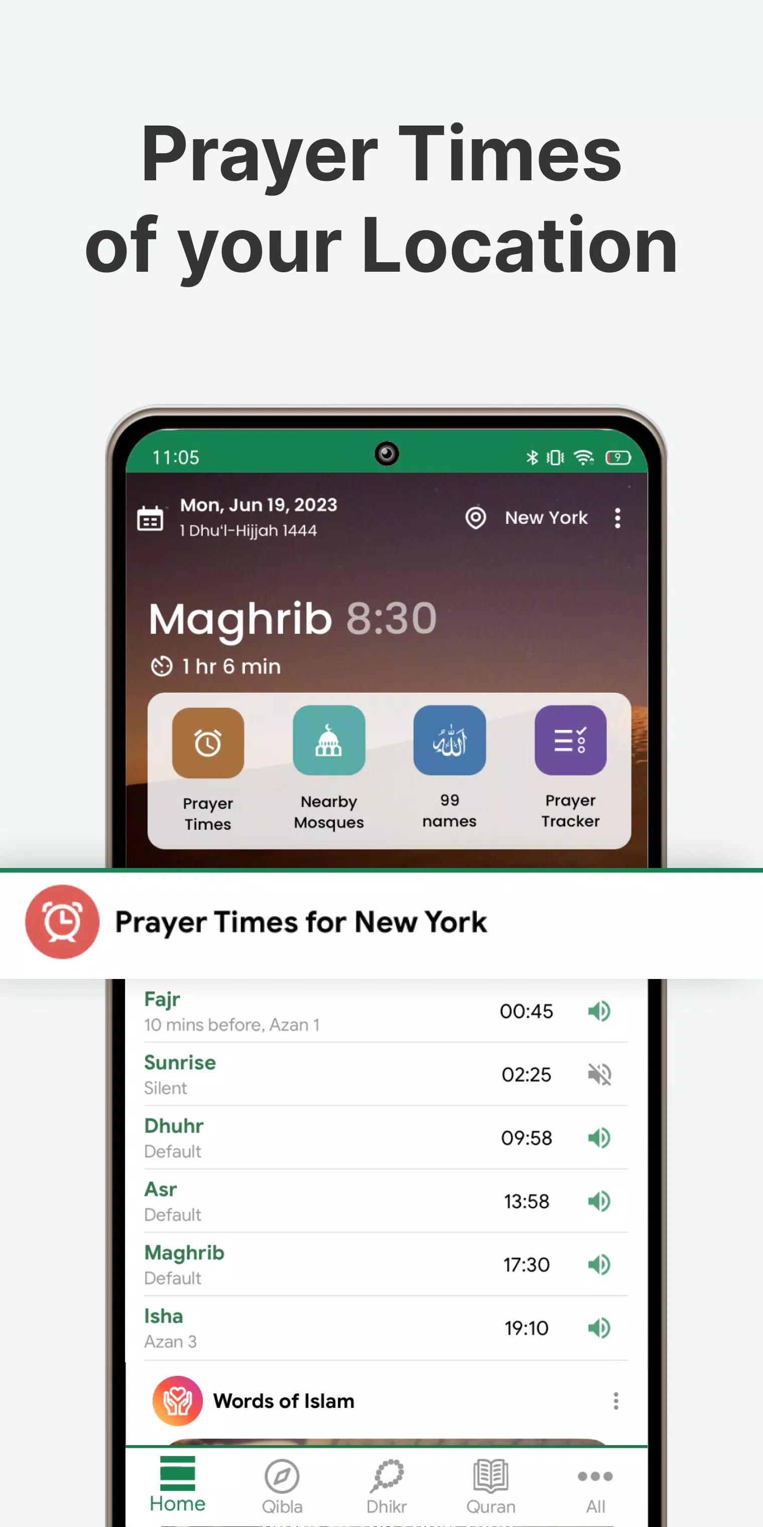 Muslim: Prayer Times, Qibla スクリーンショット 0