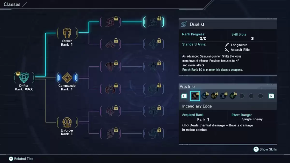 The Duelist class option in Xenoblade Chronicles X