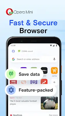 Opera Mini: Fast Web Browser Ảnh chụp màn hình 0