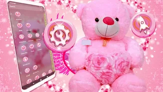 Pink Teddy Bear Theme Captura de pantalla 3