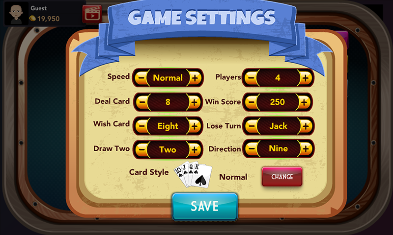 Offline Crazy Eights - Free Card Game Schermafbeelding 1