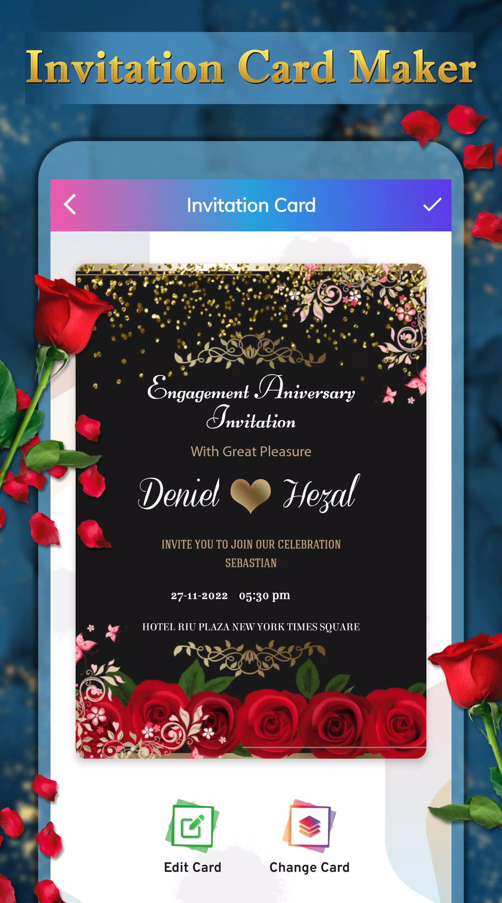 Invitation Card Maker ဖန်သားပြင်ဓာတ်ပုံ 2