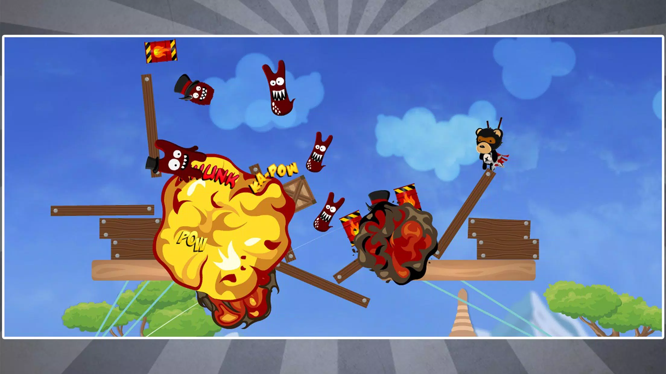 Ninja Bear: Slingshot Shooter Скриншот 2