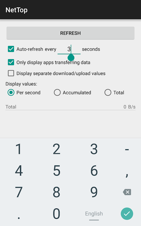 NetTop: RealTime Network Meter Schermafbeelding 2