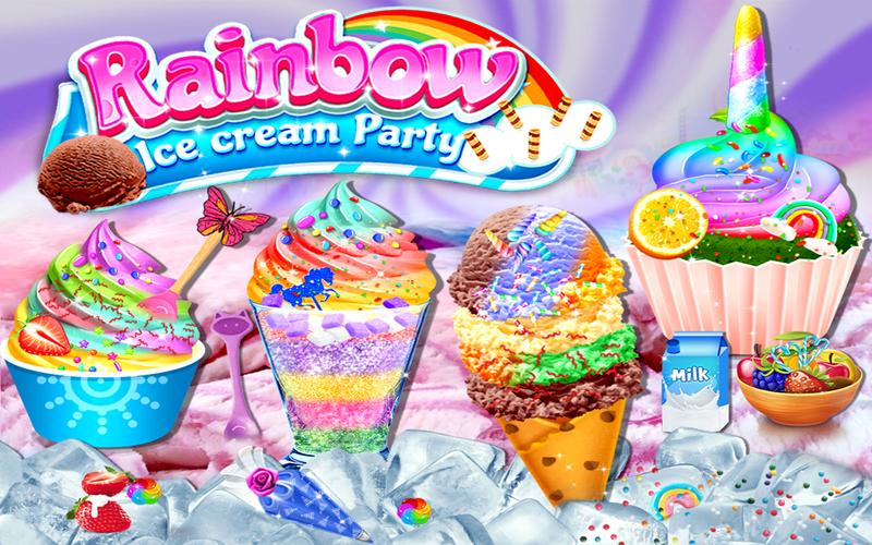Rainbow Ice Cream Party Captura de tela 0