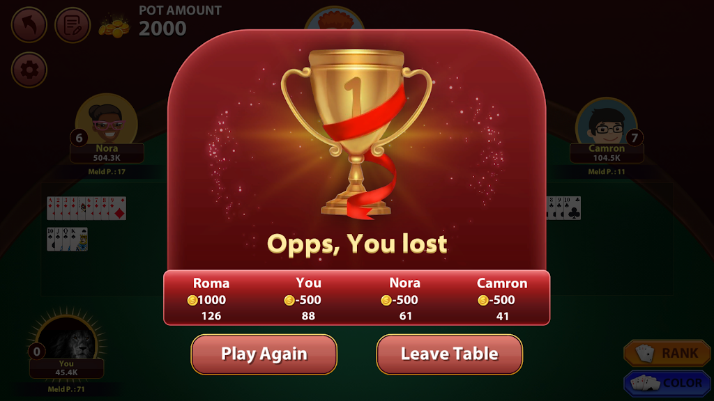 Rummy 500 : The Rummy Game Tangkapan skrin 1