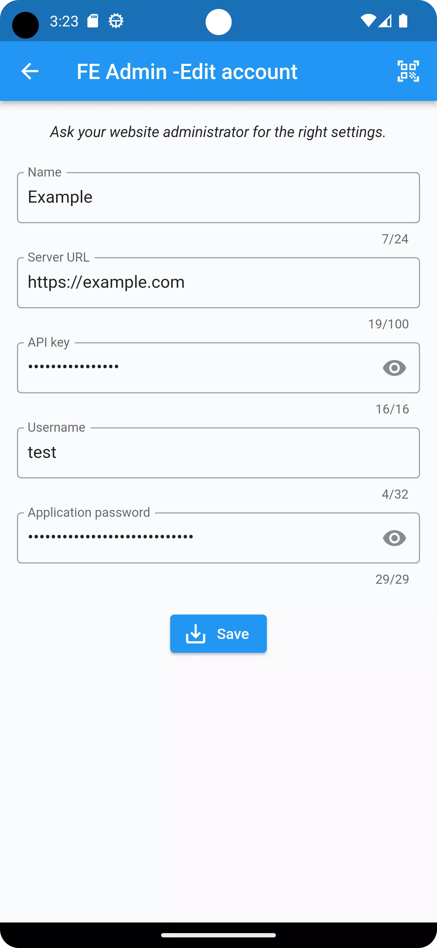 FE Admin Zrzut ekranu 1