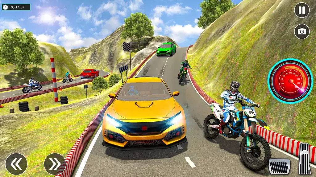 Sports Car vs Bike Racing ဖန်သားပြင်ဓာတ်ပုံ 1