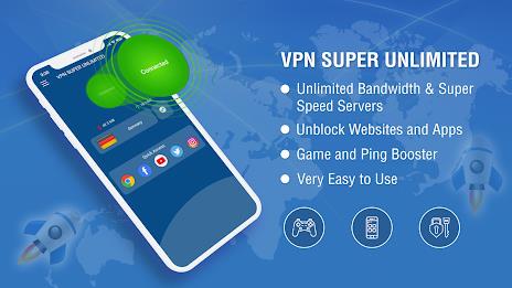 VPN Super Unlimited : Fast VPN Tangkapan skrin 0