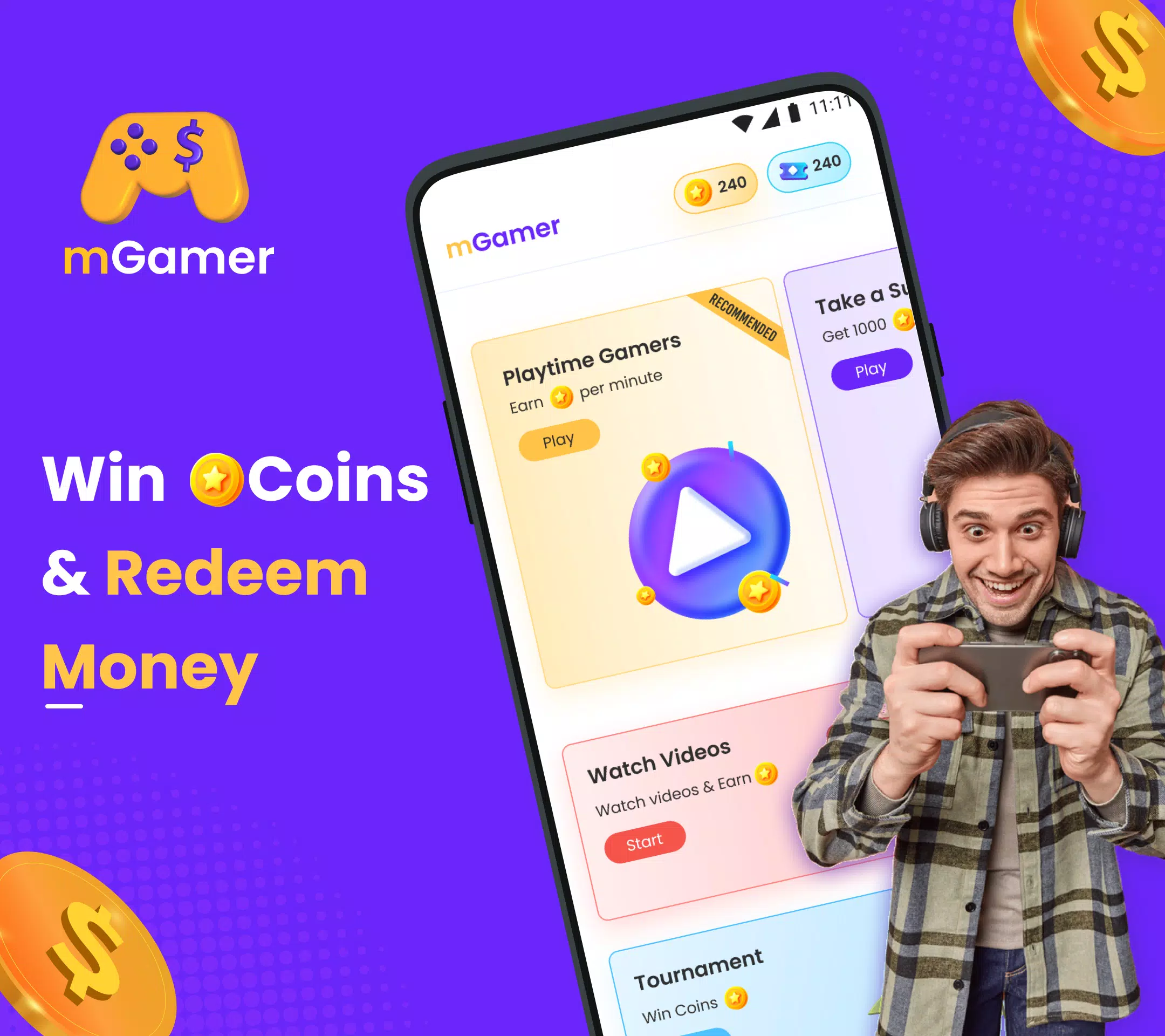 mGamer – Earn Money, Gift Card Screenshot 0