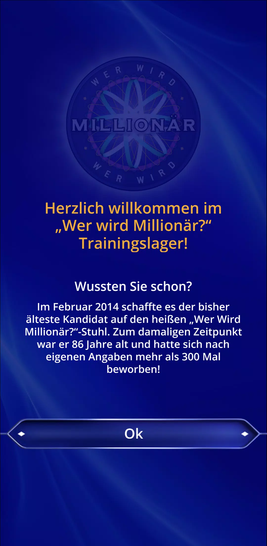 Wer wird Millionär? Training Schermafbeelding 0