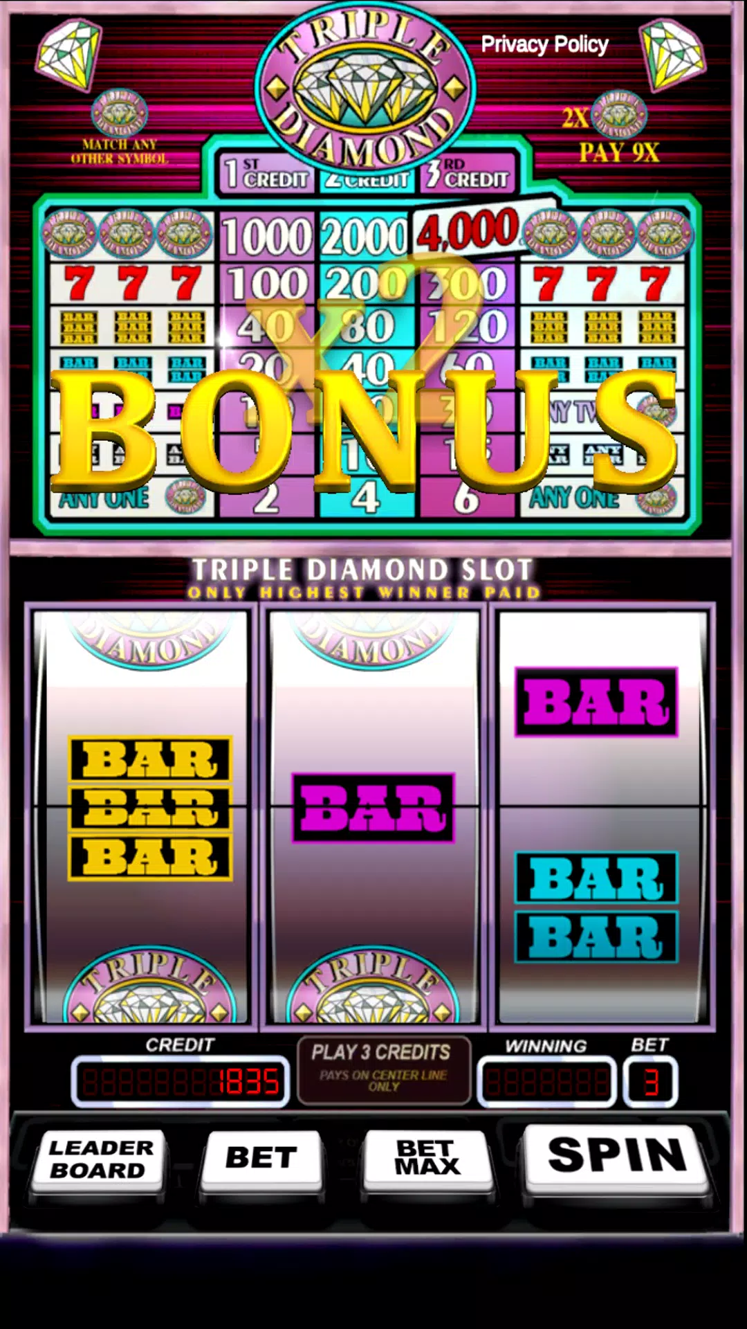 Triple Pay Diamond Slot Screenshot 1