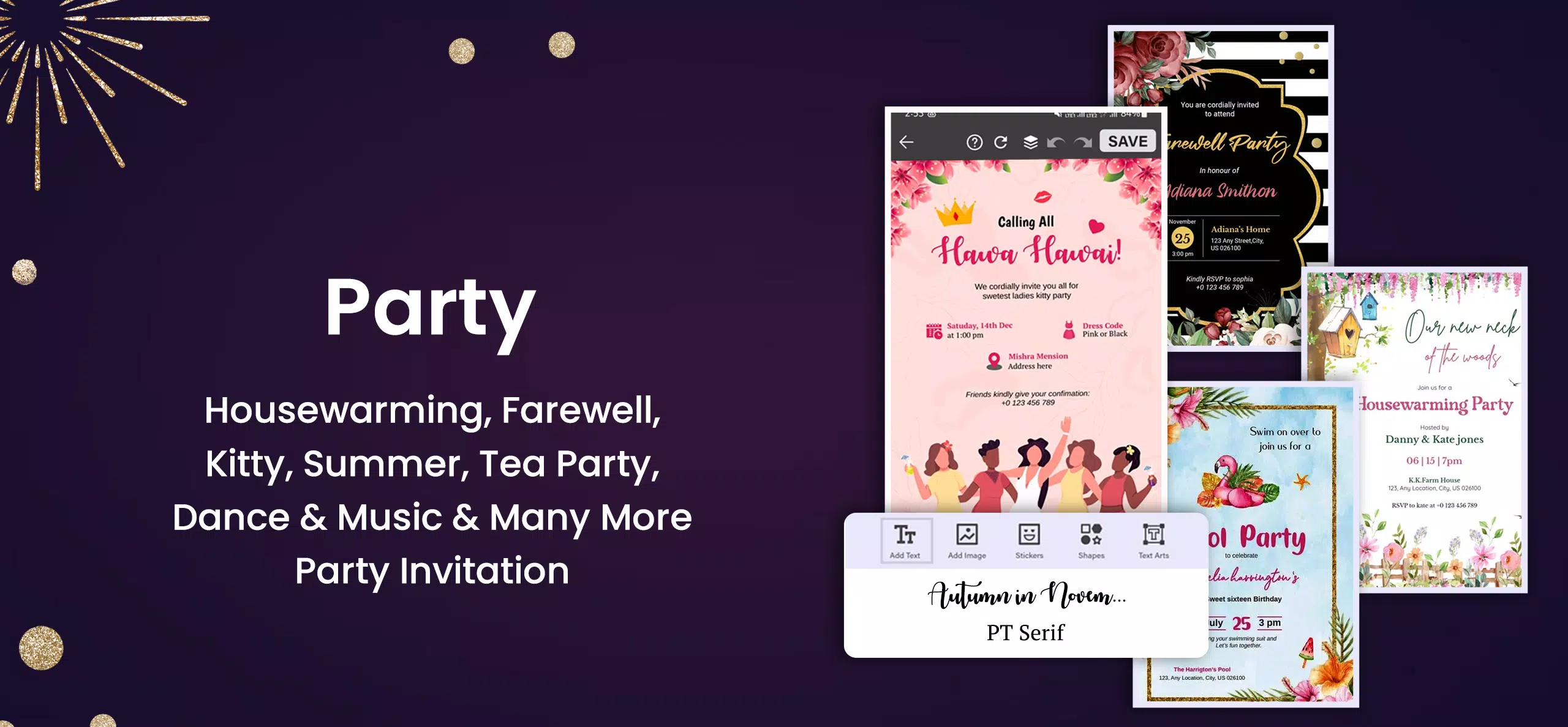 Invitation Card Maker & Design ภาพหน้าจอ 3