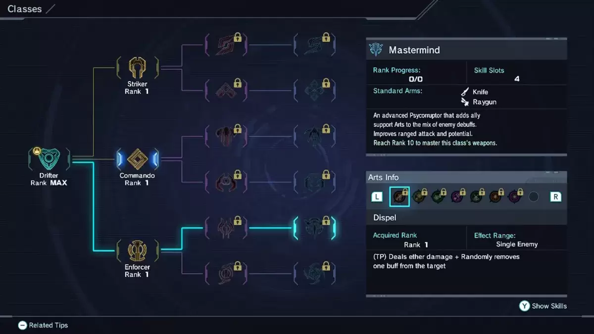 The Mastermind class option in Xenoblade Chronicles X